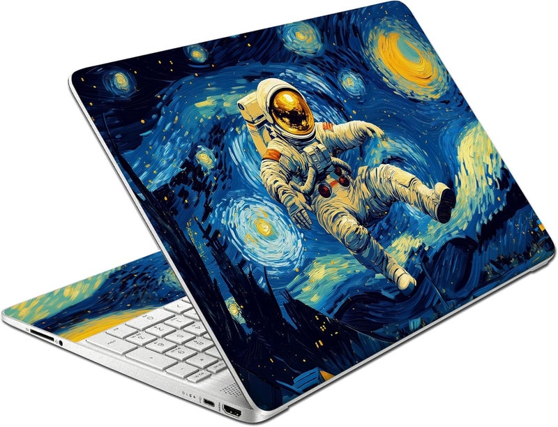 TracyArt Laptop Skin Decal HP 15.6" - Astronaut Art, Laptop Cover Sticker, No Cutting Required, No Bubble, Waterproof, Scratch Resistant - Including Wide Screen and Wrist Pad - Image 1